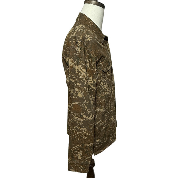 Wrangler Shirt Mens Medium Brown Camo Button Up Long Sleeve Pockets Hunting NWT - Picture 7 of 11